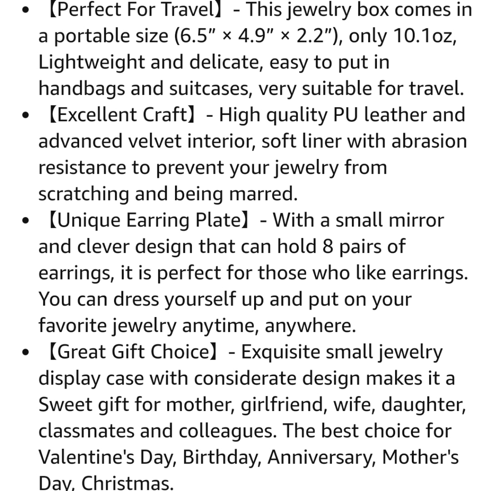 BNIB Portable Jewelry organizer for travel - Picture 8 of 16